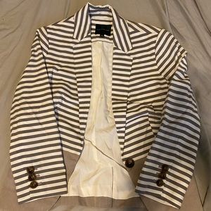 Grey and White Striped Blazer Size Xs